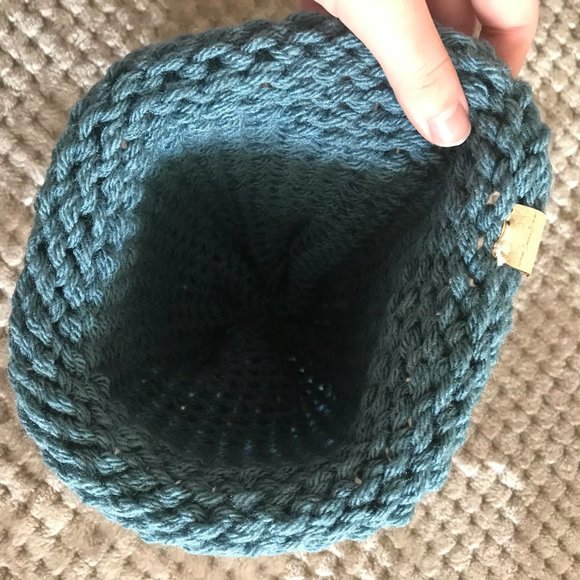 Raw Edge Beanie [Teal] - Picture 4 of 5